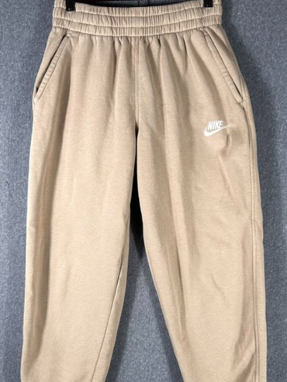 Nike Sportswear Club Fleece Joggers Youth Sz Large Beige Drawstrings Pockets